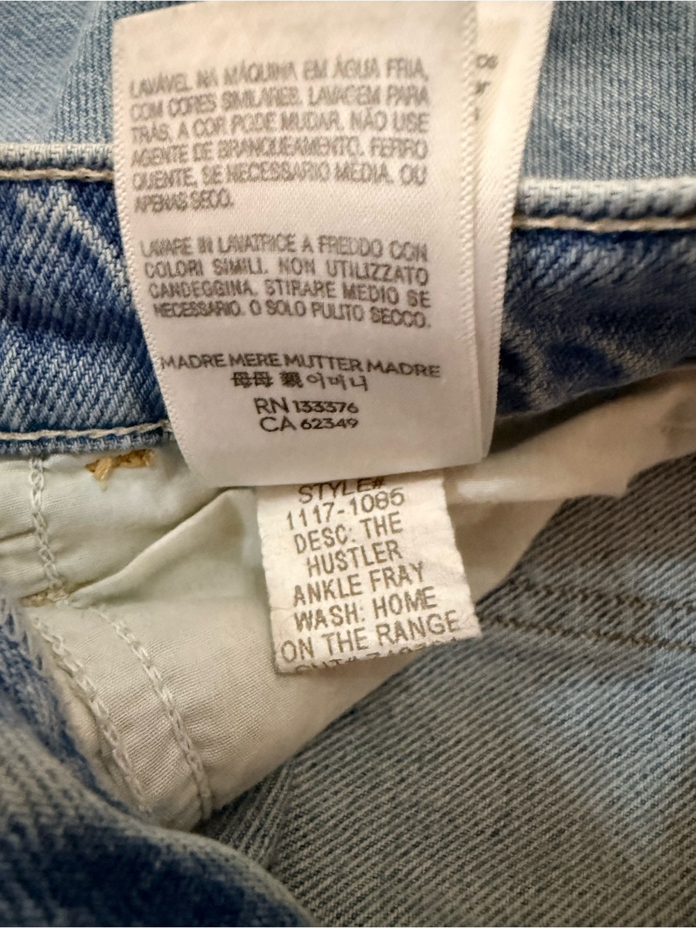 MOTHER The Hustler Ankle Fray Jeans 24 Home On The Range 100% Cotton - Picture 9 of 12